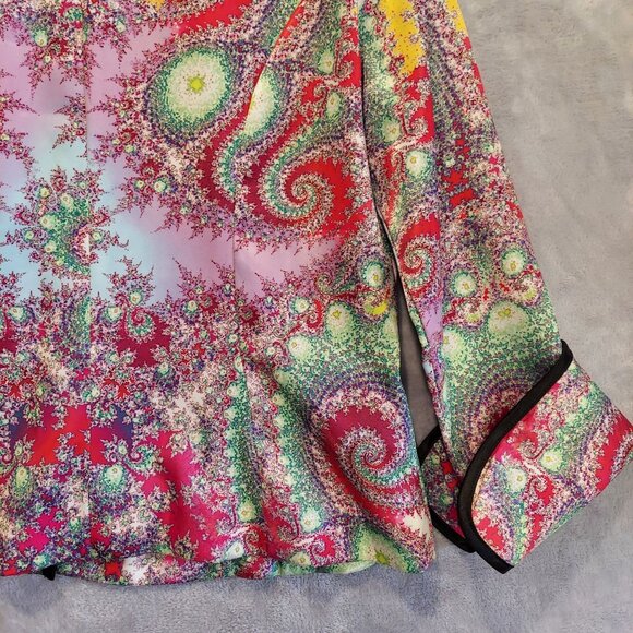 Mesmerize jacket woems L satin oriental formal colorful Party Bold mandarin fun - Picture 10 of 16